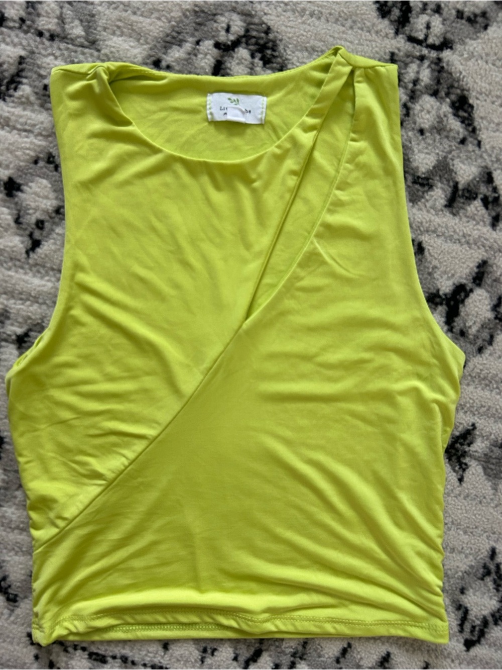 Lett Lime Green Sleeveless Wrap-Style Tank Top